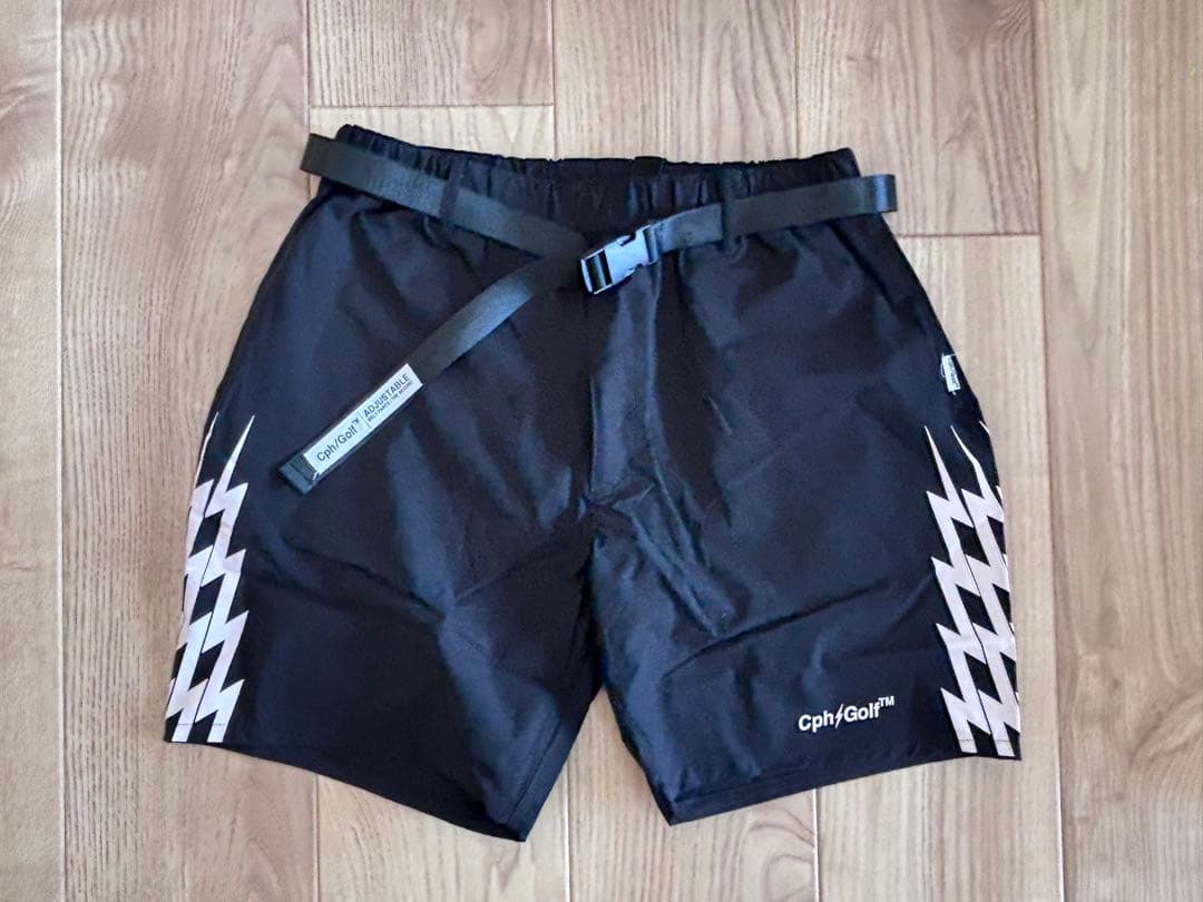 THUNDER STRIPES ADJUSTABLE SHORT クロ　Mサイズ