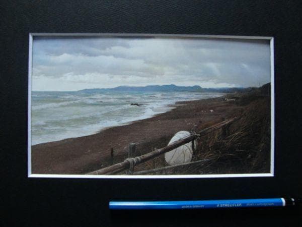大畑 稔浩 【石見の海一海風】 希少画集画、状態良好、新品高級額装付