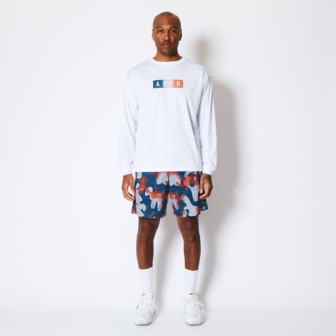 AKTR アクターFADE BOX LOGO L/S SPORTS TEE WH