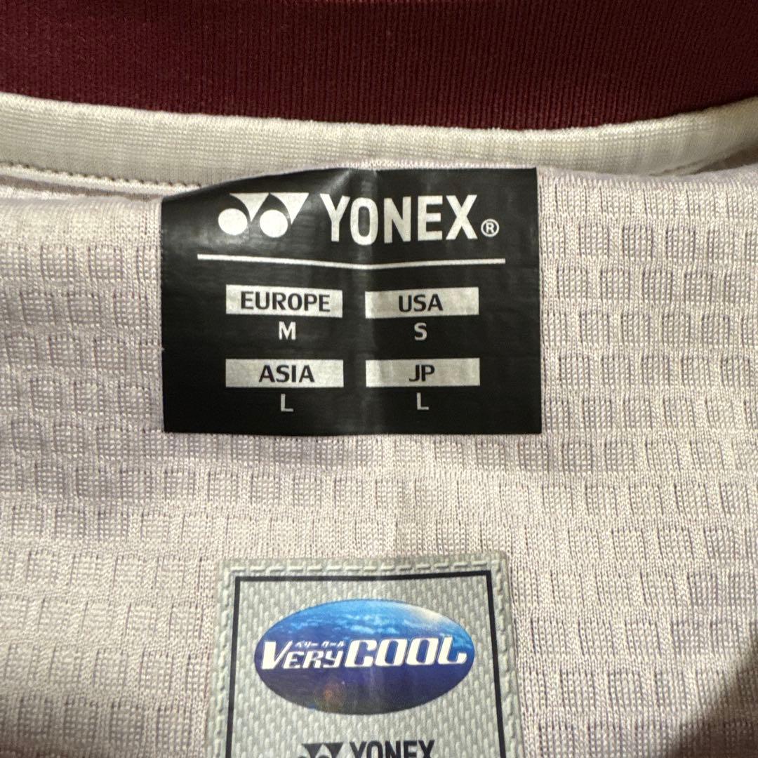 YONEX ストライプ Tシャツ JP Lサイズ 赤/白