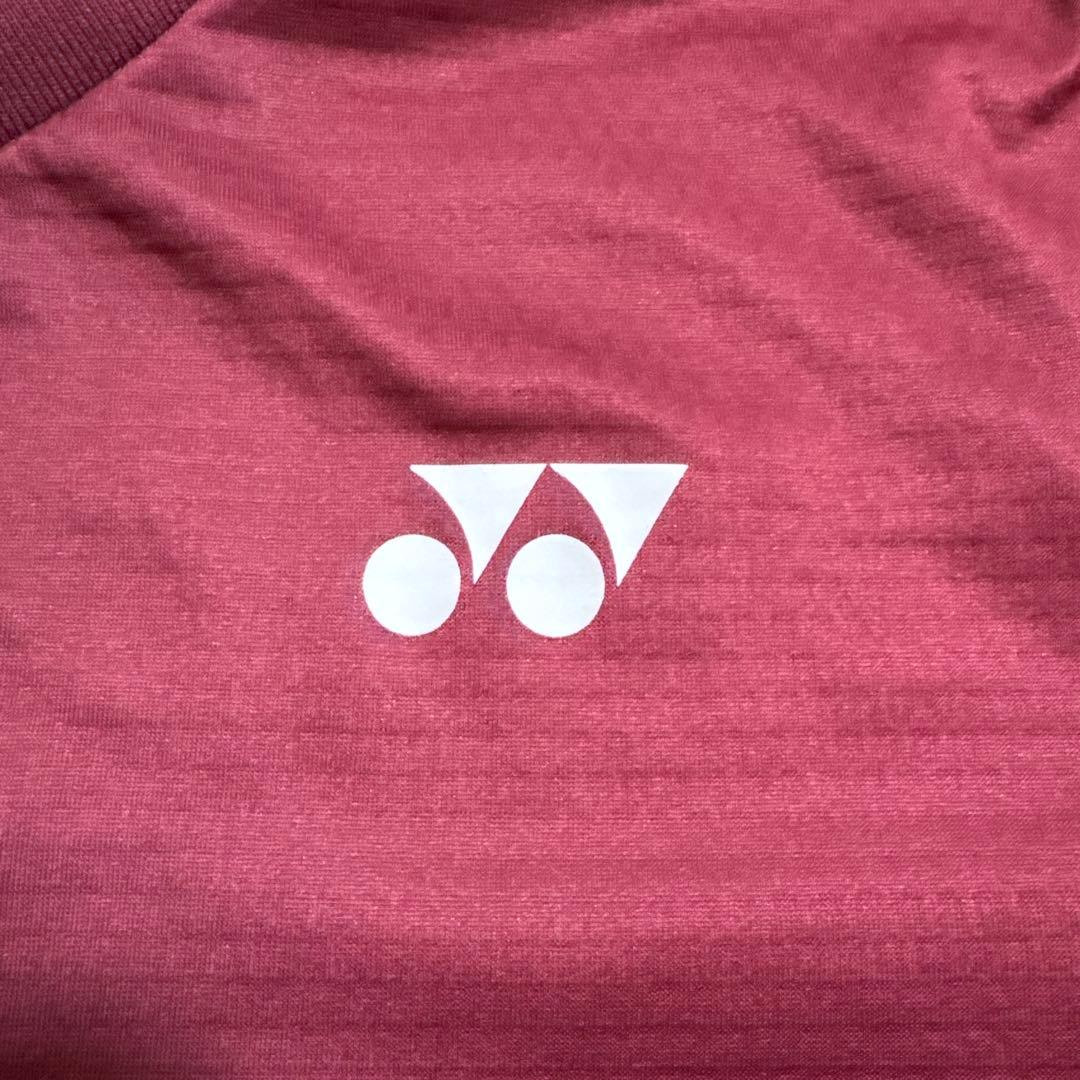 YONEX ストライプ Tシャツ JP Lサイズ 赤/白
