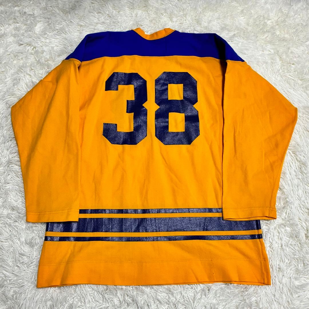 《良品Lビッグシルエット希少》 ラッセル80s?ホッケーシャツ米国製USA