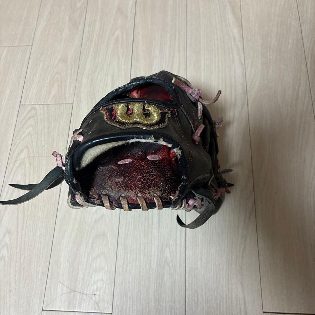 Wilson 硬式外野用グローブ 黒/ピンク