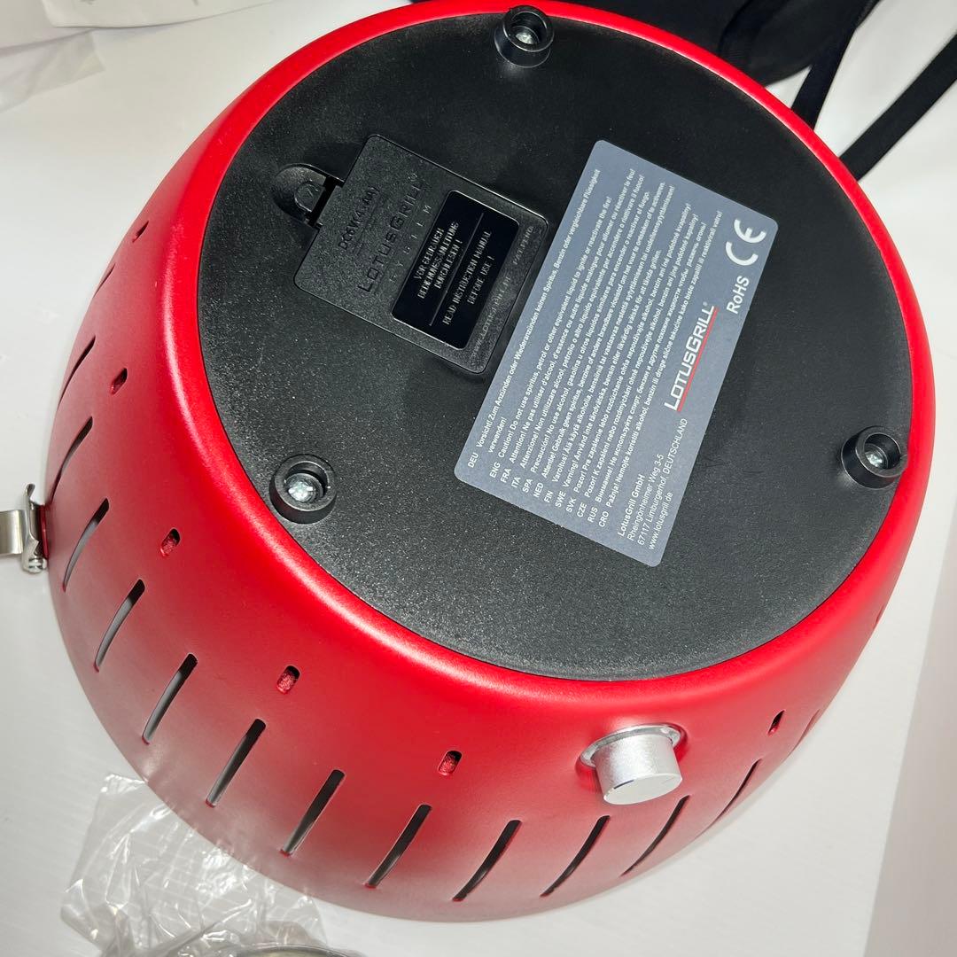 新品 赤 ロータスグリルG340 無煙炭火グリル BBQに最適