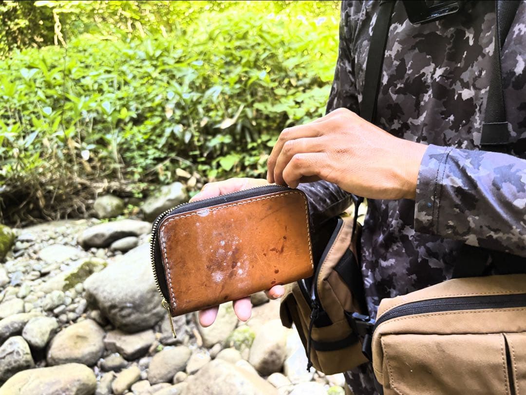 ★受注生産★ 渓流ルアーワレット　ブラウン　本革　トラウト　レザークラフト