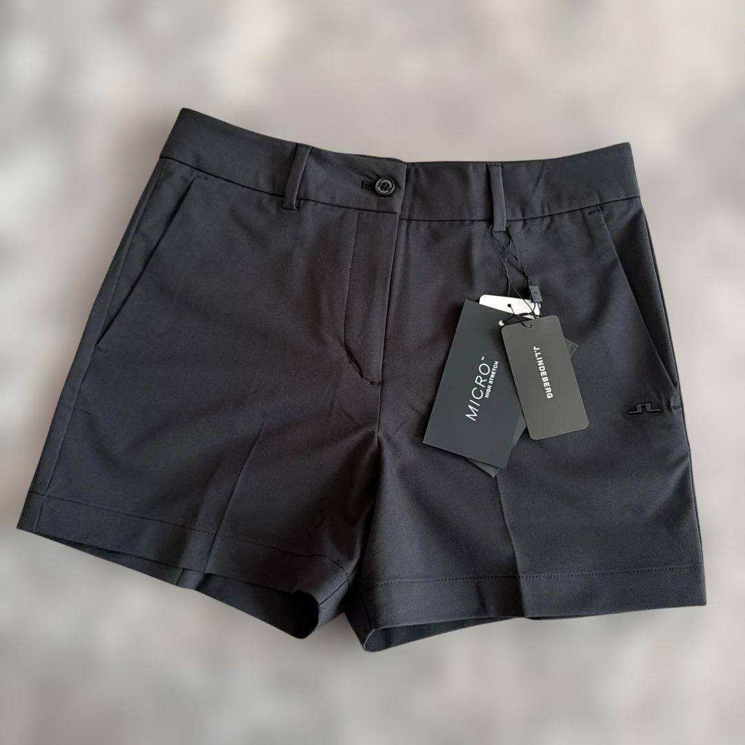 【新品タグ付】J.LINDBERG♪ブラック ショートパンツ 25