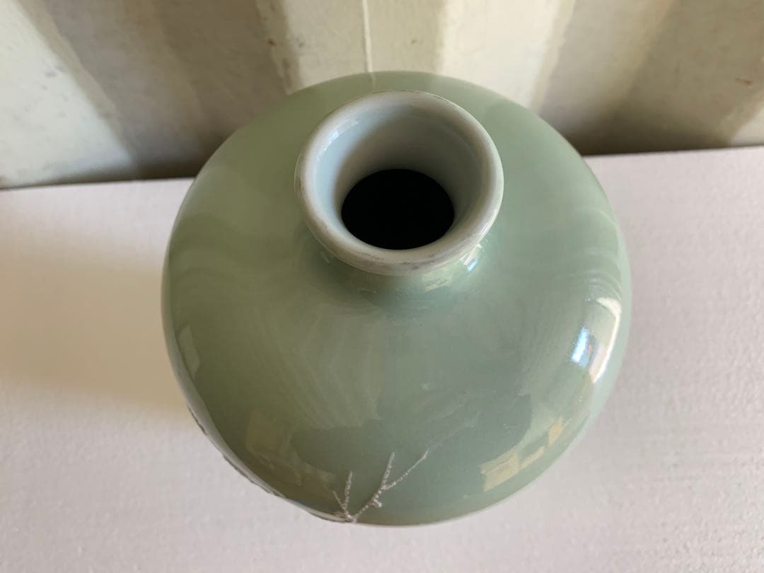 大清乾隆年製銘 景徳鎮 花鳥図文 花瓶 唐物 磁器 陶芸 陶器