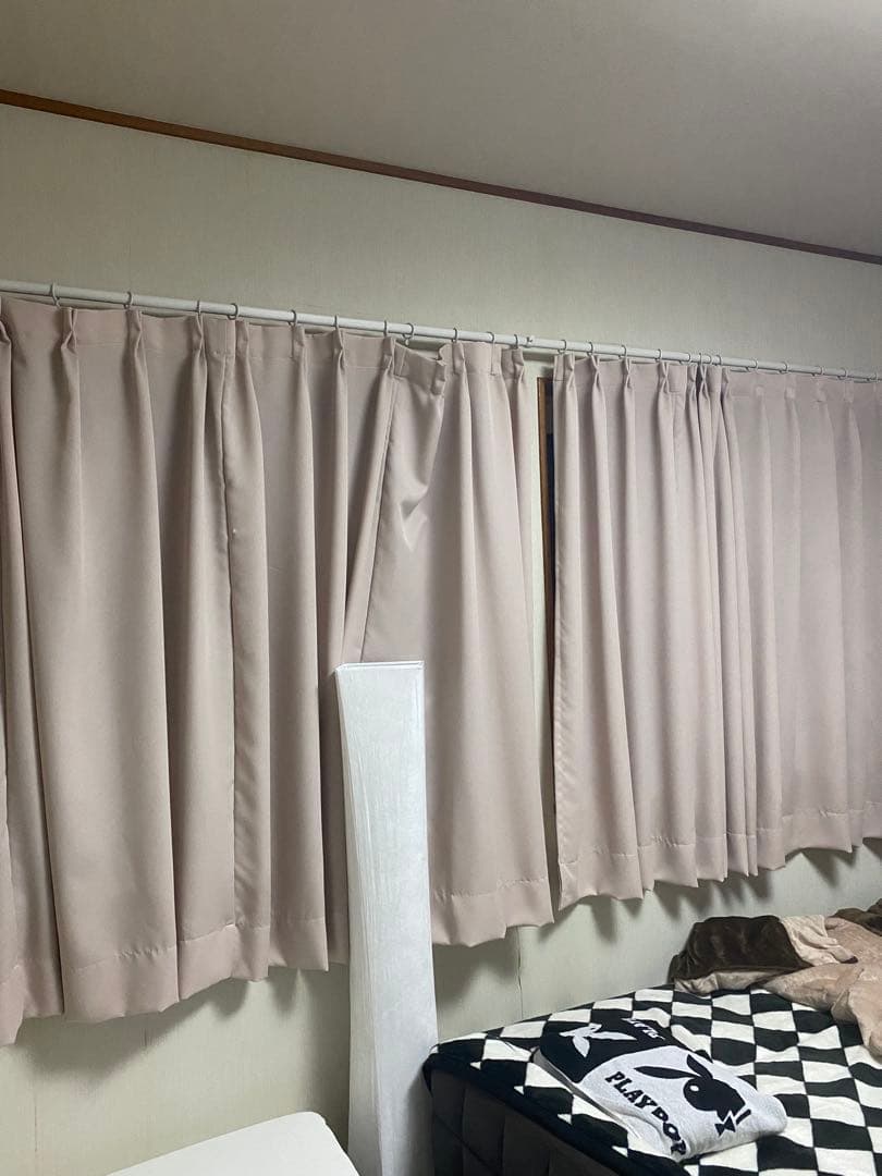 希少♦️高級オーダー ドレープ カーテン♦️ピンク♦️消防庁認定 防炎♦️２枚組♦️送料込