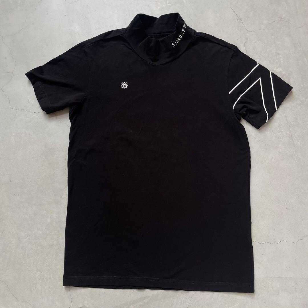 St ANDREWS セントアンドリュース モックネック半袖Tシャツ ロゴ L