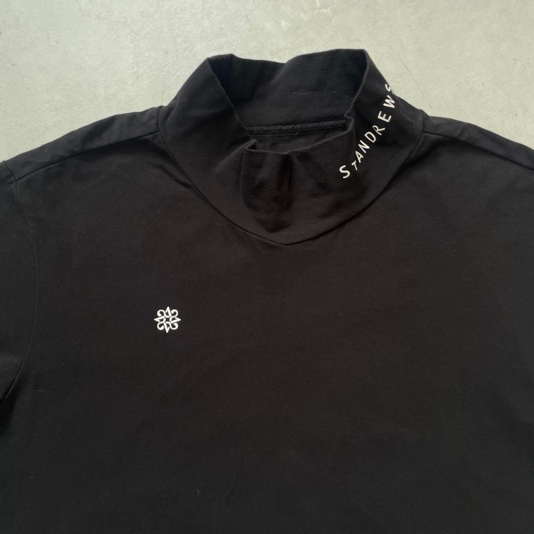 St ANDREWS セントアンドリュース モックネック半袖Tシャツ ロゴ L