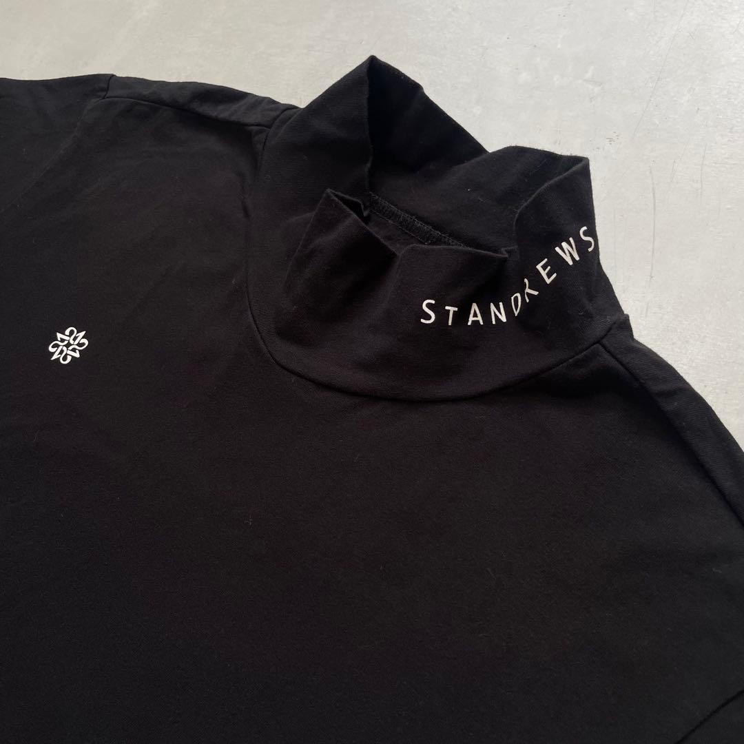 St ANDREWS セントアンドリュース モックネック半袖Tシャツ ロゴ L