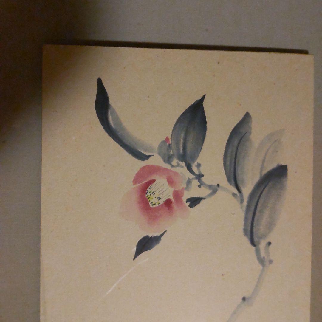 大月紅石　椿　水墨画　5号