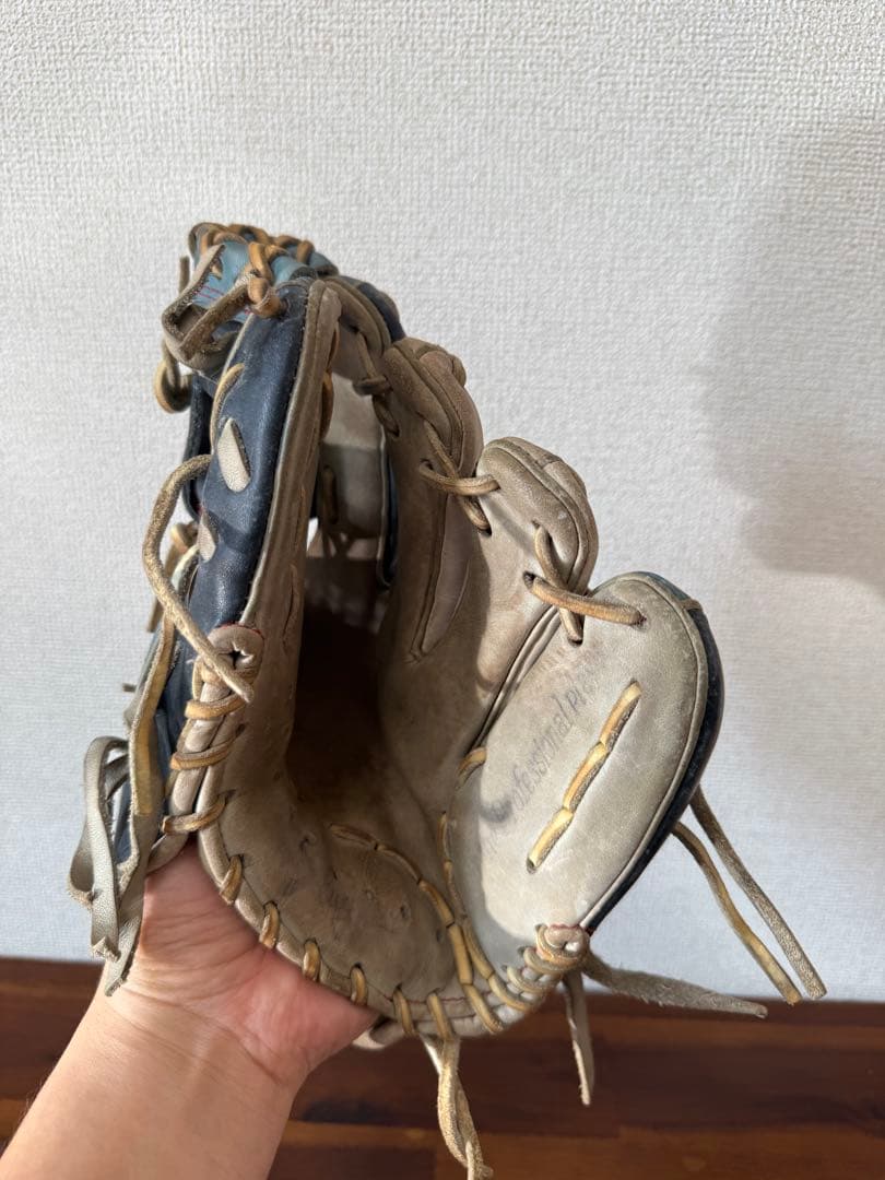 し*ま様 Slugger 軟式グローブ 青/ベージュ