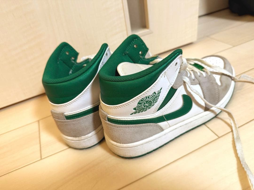 シューズ(男性用) AJ1 Mid SE White Pine Green Smoke Grey