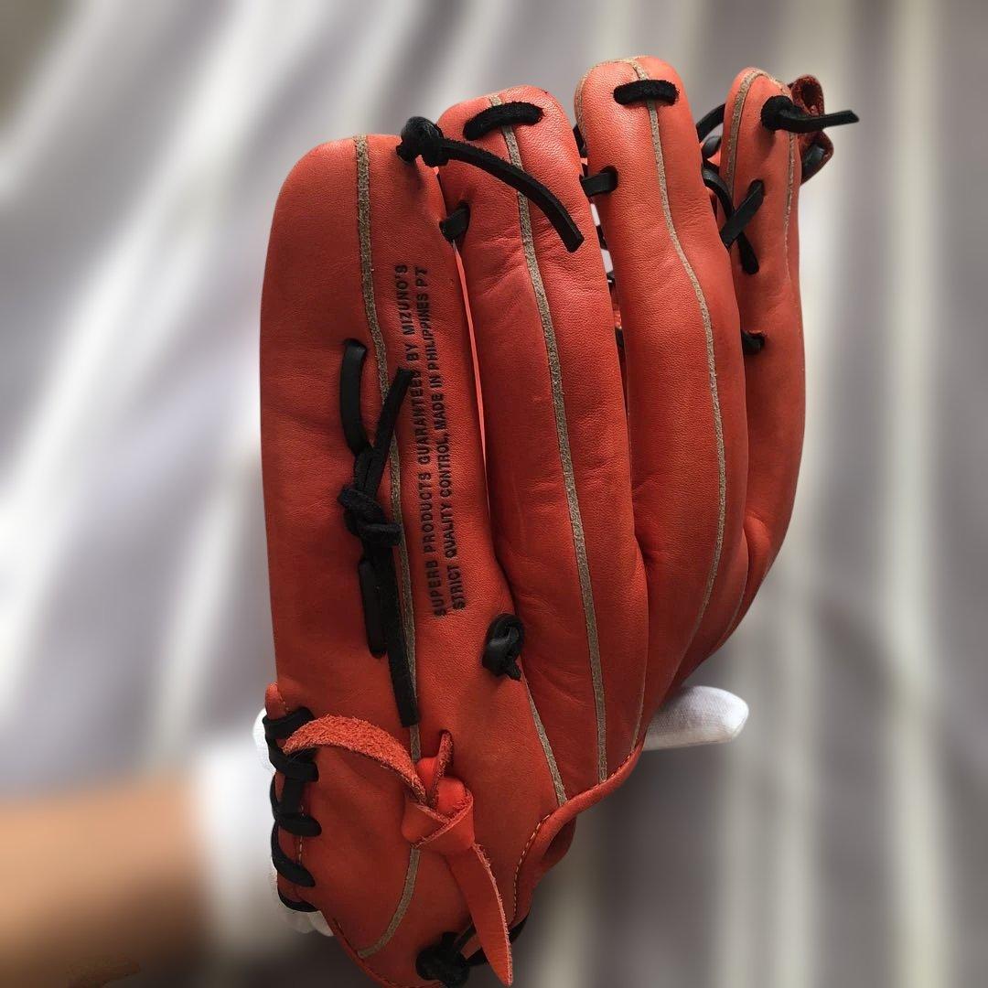 ポ*助様 ミズノ ビクトリーステージ　軟式グローブ 外野手用　右投げ用 オレンジ