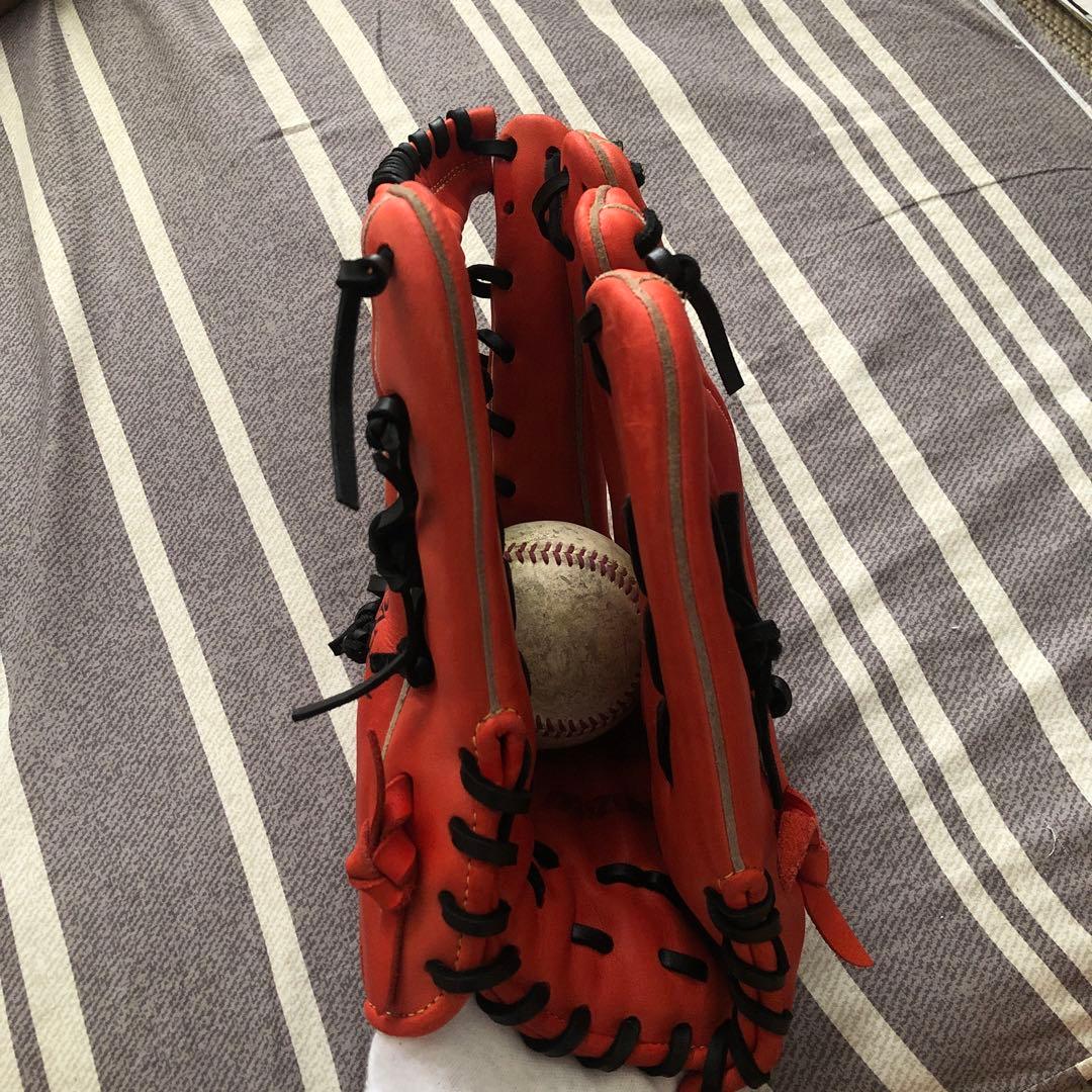 ポ*助様 ミズノ ビクトリーステージ　軟式グローブ 外野手用　右投げ用 オレンジ