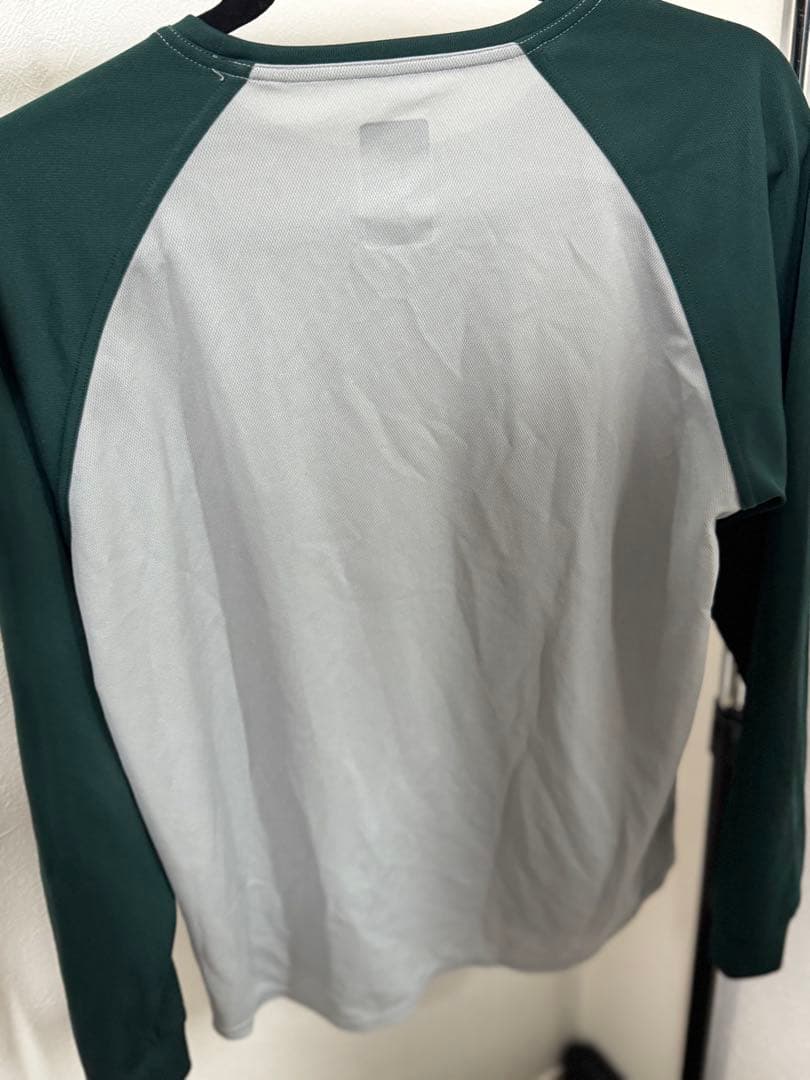 ballaholic 2Tone Long Tee ／グレー×グリーン M