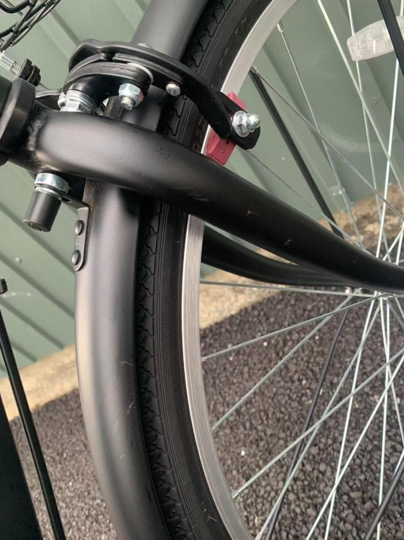 防犯登録無料！電動アシスト自転車 シティタイプ マットブラック　カイホウジャパン