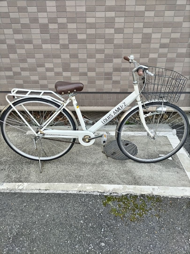 自転車　27インチ　シティ　3段ギア　白