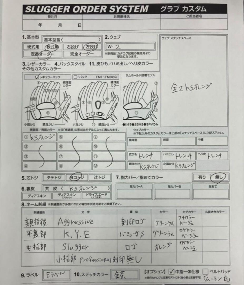 久保田スラッガーAR5オーダー軟式グラブ左投