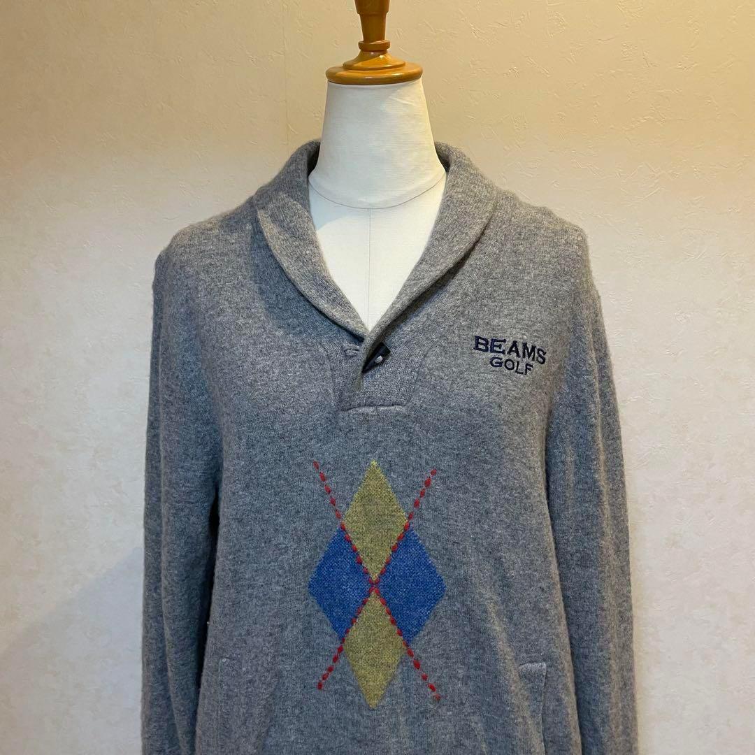 【美品】ビームスゴルフ BEAMS GOLF ニットセーター グレー系 XL