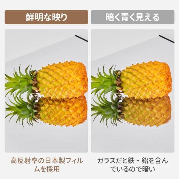 割れない鏡 全身姿見 軽量 安全 W40×H120cm シルバー