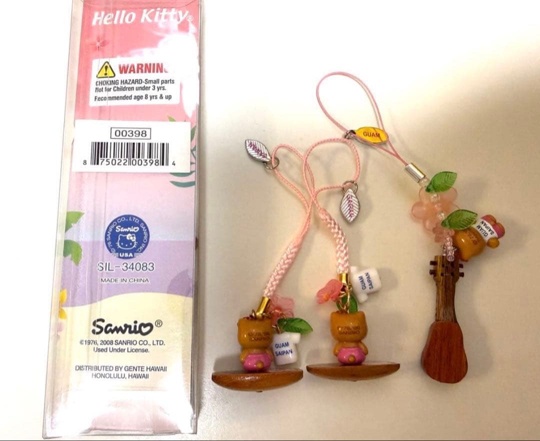 ご当地ハワイグアム日焼けkitty根付けストラップ abcstore