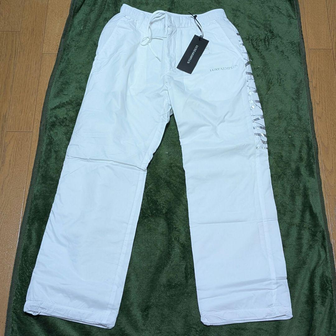 【新品】LUXEAKMPLUS サイドロゴ中綿ワイドロングパンツ Sサイズ