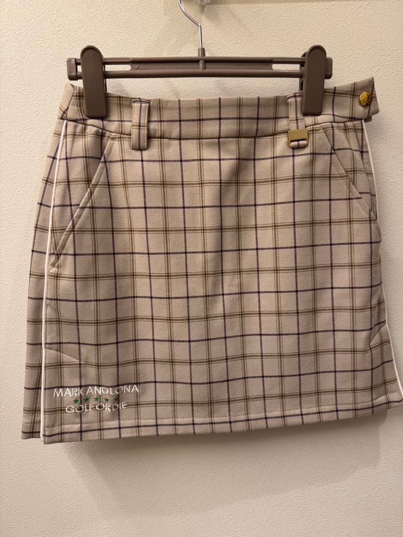 MARK&LONA スカート　美品　S オックスチェック　ゴルフウェアー　タイト