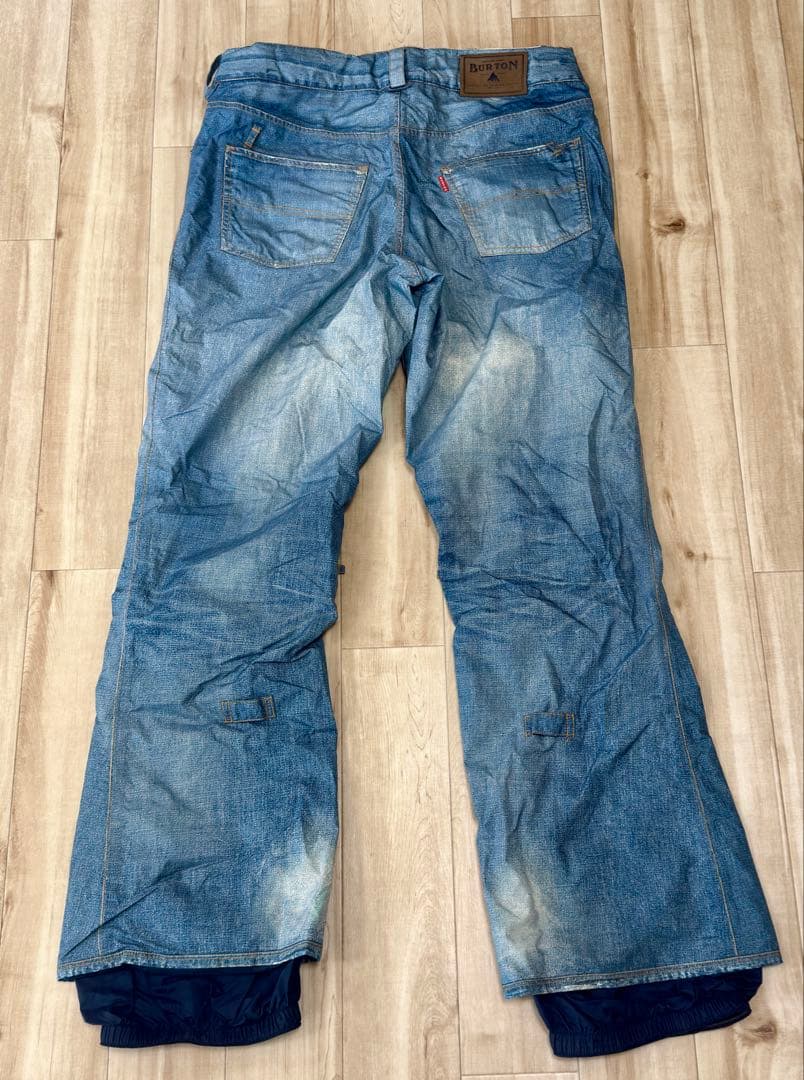 【美品】バートン BURTON GORE-TEX スノーボードパンツＬデニム柄