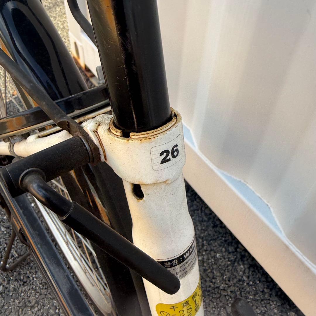 【都内/千葉市引取】ママチャリ 26インチ自転車 鍵/カゴ/ライト付