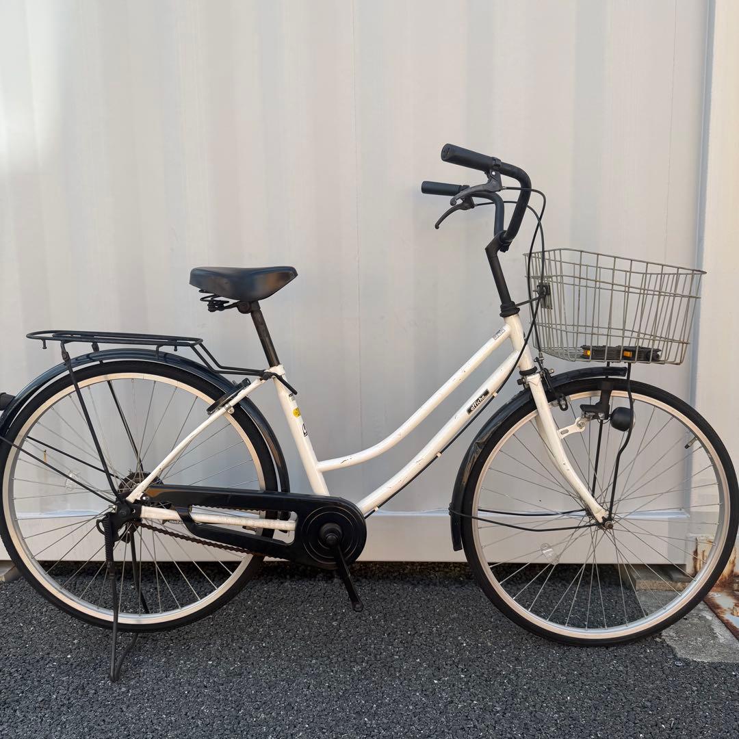 【都内/千葉市引取】ママチャリ 26インチ自転車 鍵/カゴ/ライト付