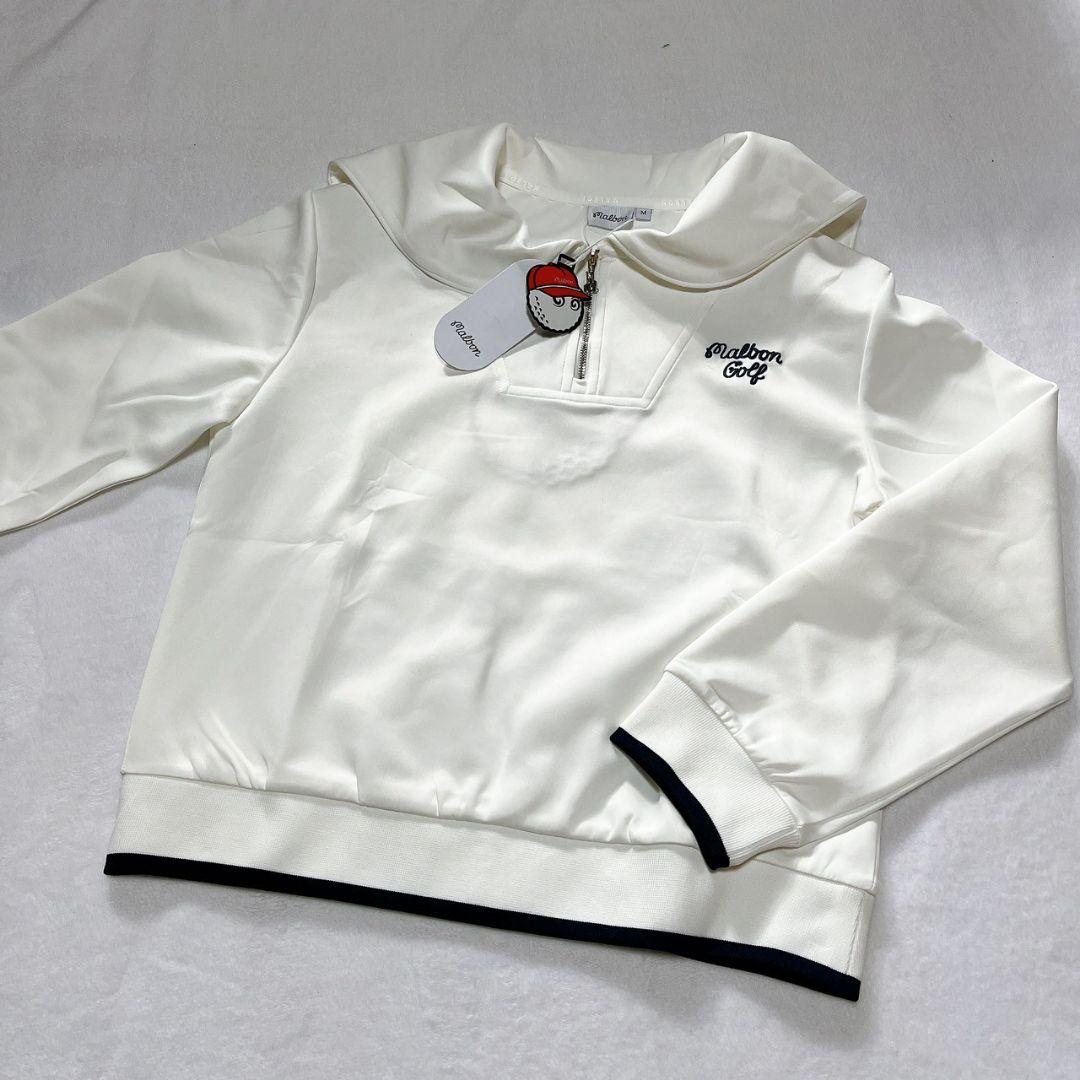 新品　マルボン　Malbon golf ゴルフ　トップス　ホワイト　Ｌ