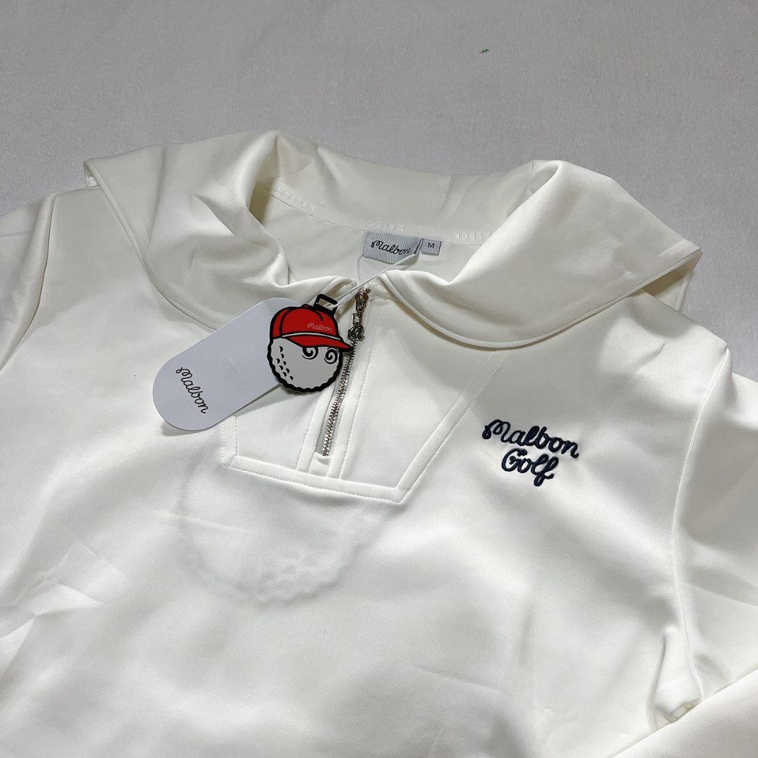 新品　マルボン　Malbon golf ゴルフ　トップス　ホワイト　Ｌ