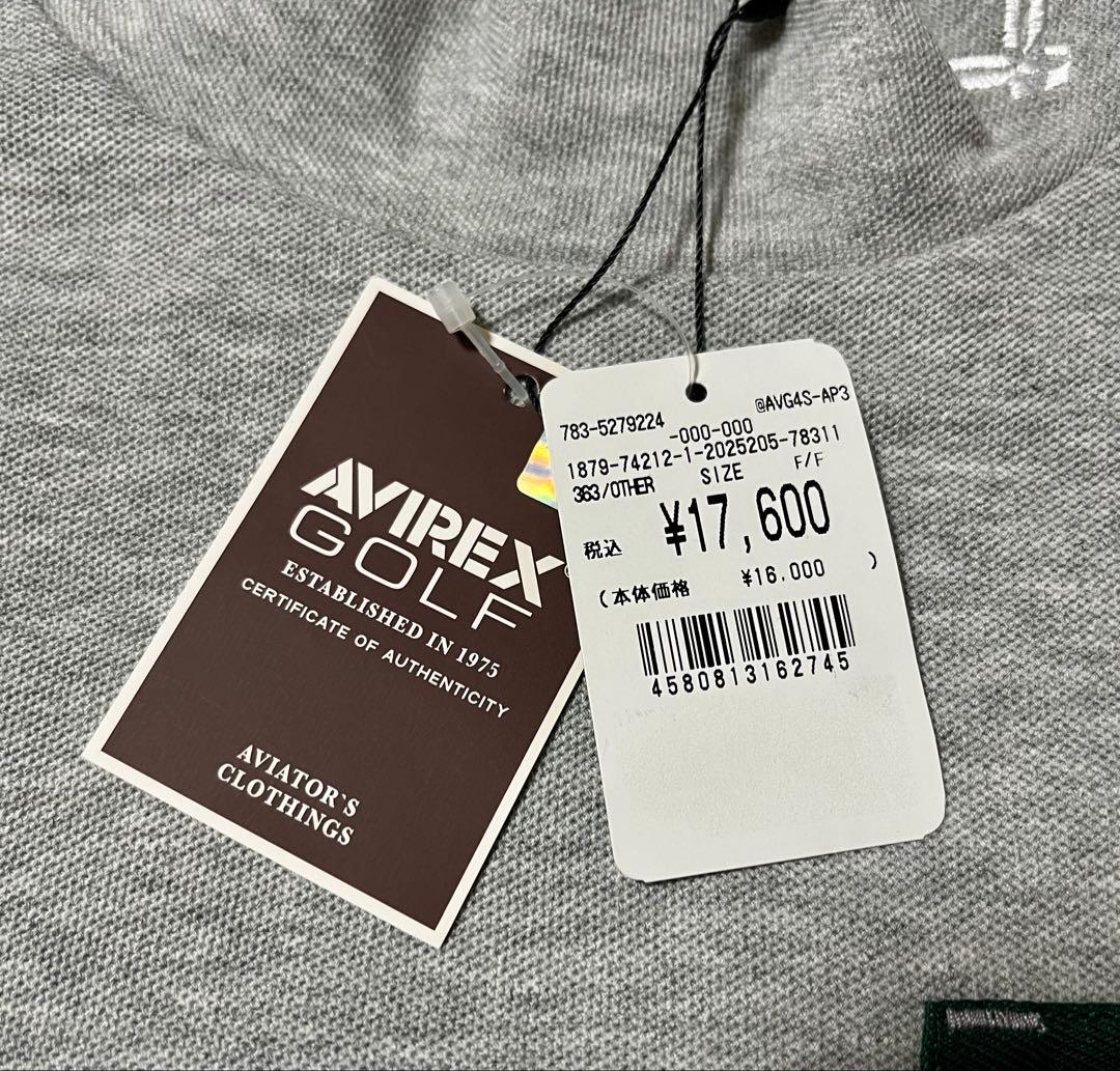 【新品未使用】AVIREX GOLF半袖 Lサイズ グレー