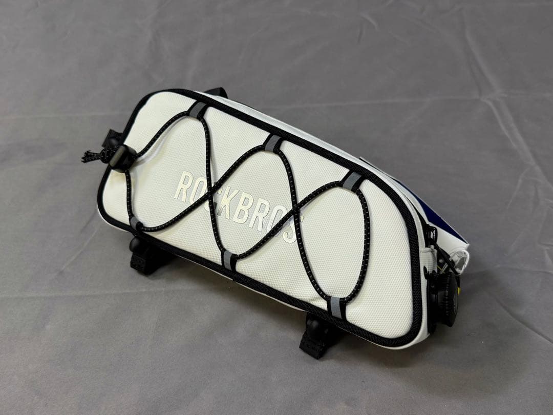 新品 ROCKBROS 自転車 フレームバッグ ホワイト防水・大容量・簡単取付
