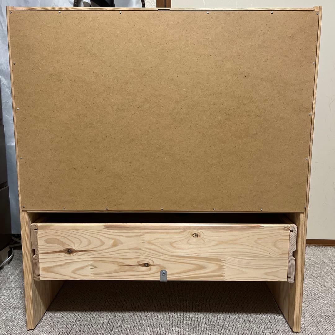 【1500円値下げ中】レア IKEA ラスト　木製 3段チェスト　天然木　廃盤品