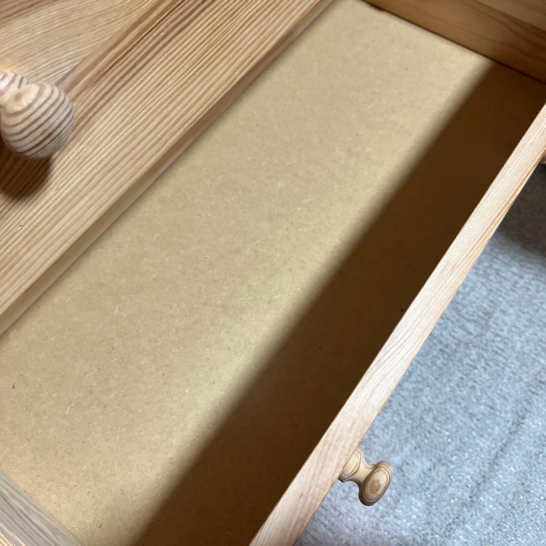 【1500円値下げ中】レア IKEA ラスト　木製 3段チェスト　天然木　廃盤品
