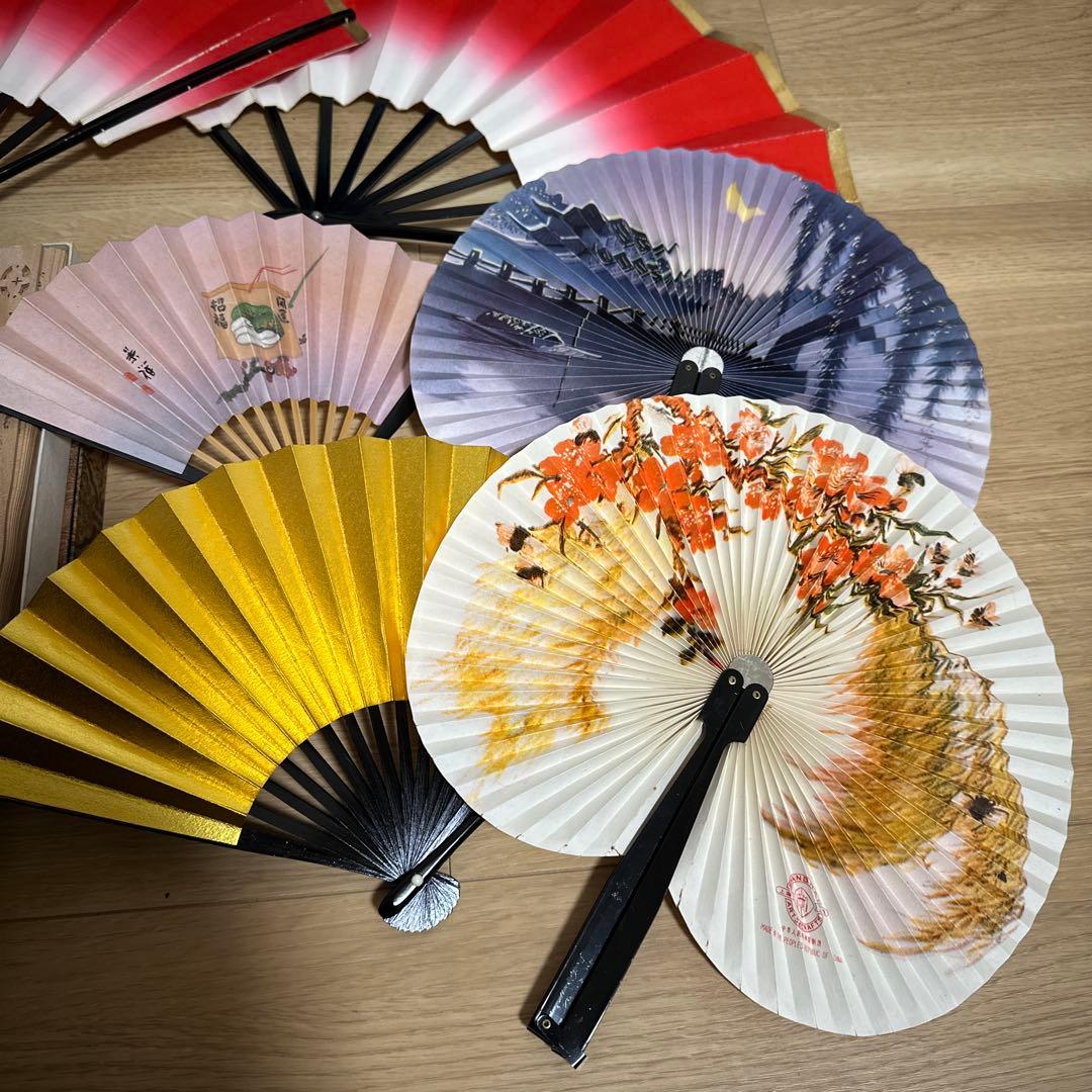 扇子 19点 まとめ売り 日本 伝統 和 踊り 和柄 和装小物 未使用あり