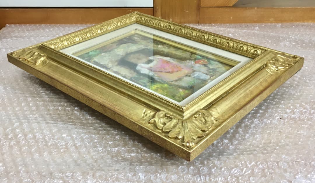 ○【希少！抽象表現】『野の一輪』寅若繁 油彩