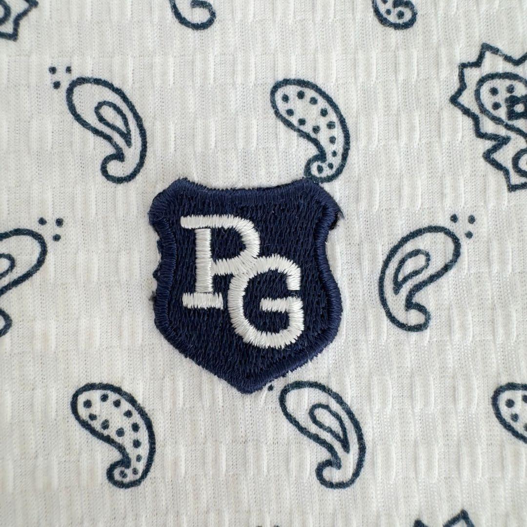 PEARLY GATES✨ポロシャツ　シアサッカー　ペイズリー柄　刺繍　日本製