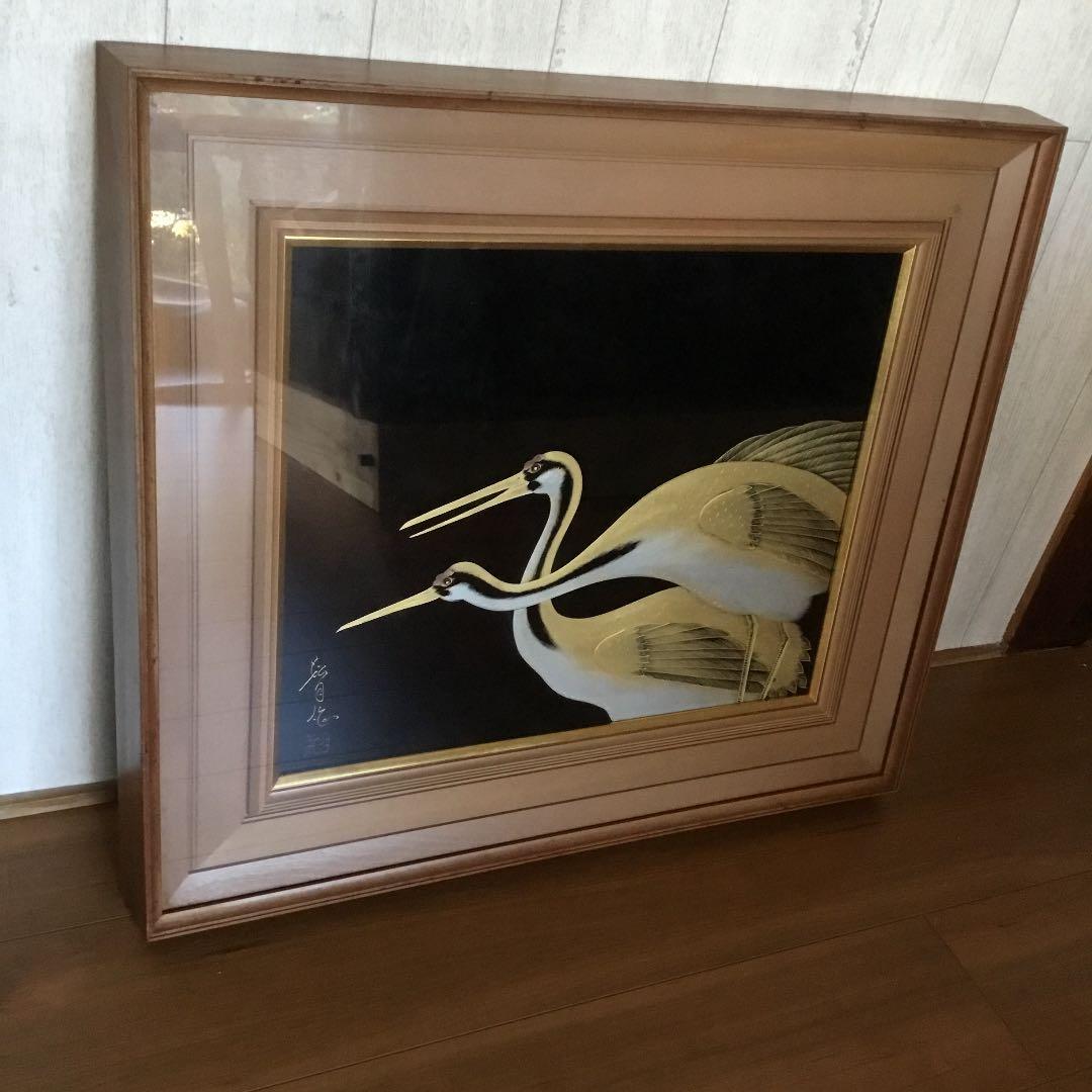 鶴の絵画　鳥　金鶴