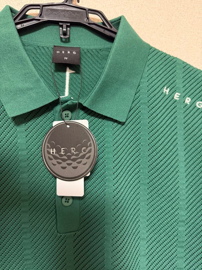 【新品】HERG1 エルグワン STRIPE MESH KNIT POLO