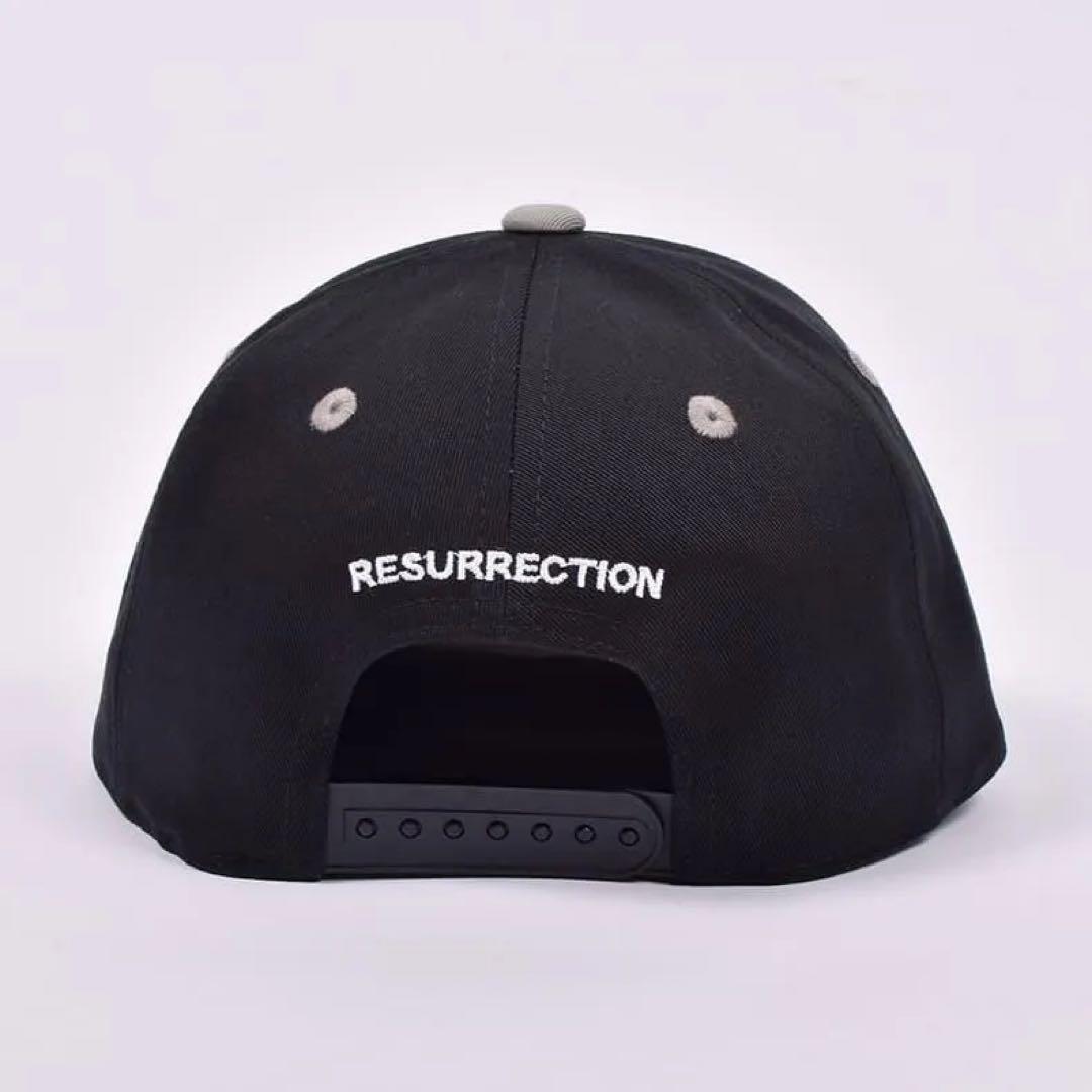 RESURRECTION バイカラーキャップ (フラット) ブラック×グレー