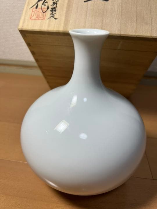 462 中村清六　白磁　小壷　未使用　有田焼　高麗庵