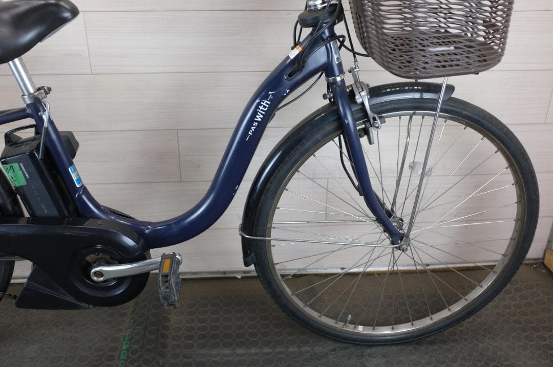 電動自転車ヤマハPAS　With 26インチ3段　8.7Ah（4点灯）充電器あり