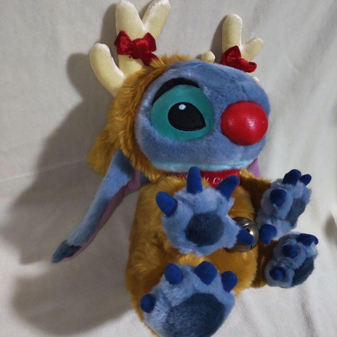 タグ付き☆特大　スティッチ　トナカイ　ぬいぐるみ☆クリスマス　ディズニーストア