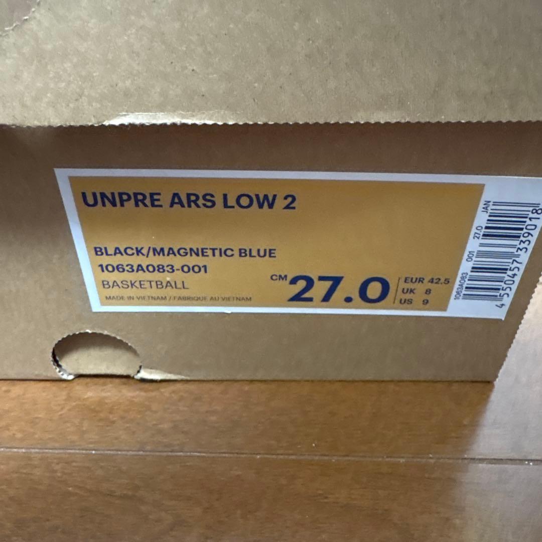 ASICS UNPRE ARS LOW2 ブラック　27cm バッシュ