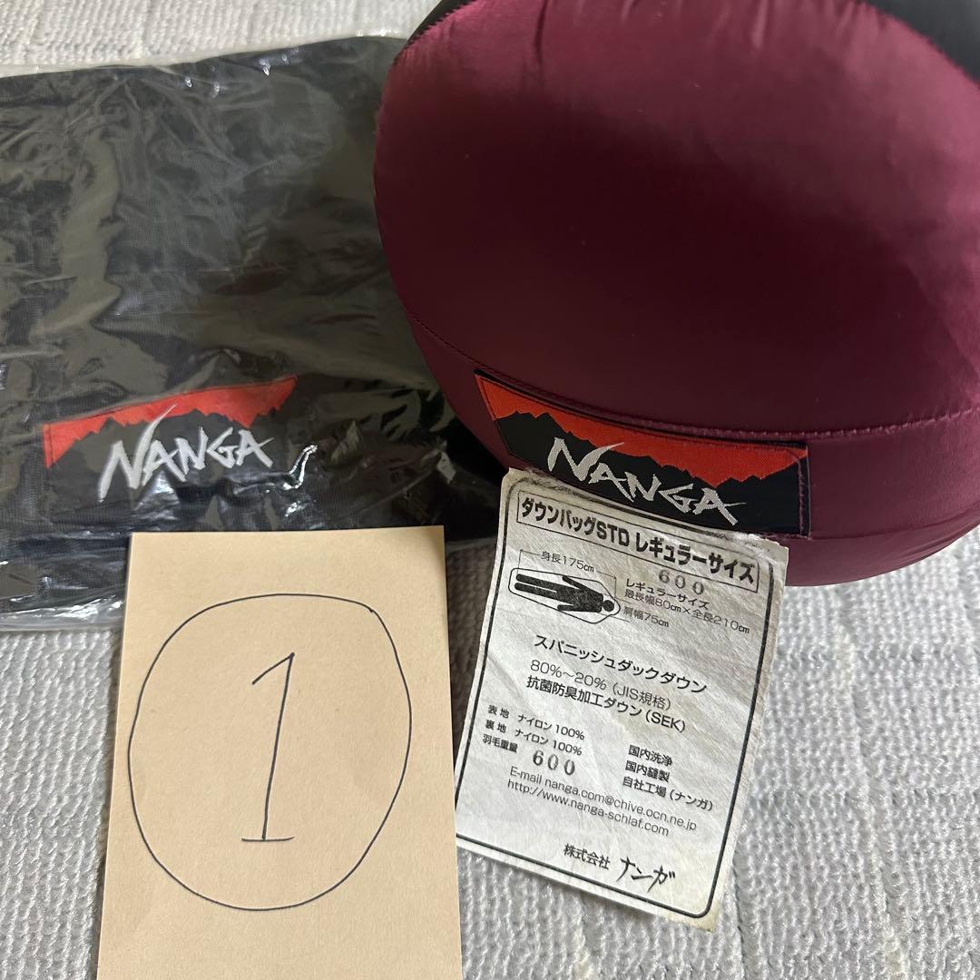 ナンガ NANGA 600std 寝袋 ダウン シュラフ メッシュバッグ付①