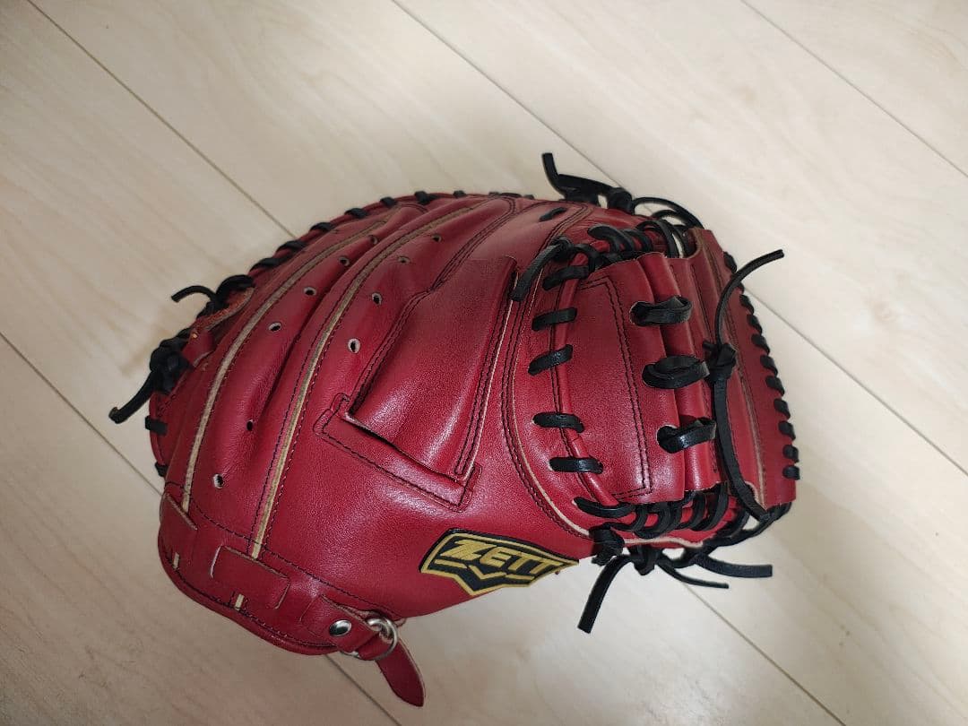 ZETT 一般軟式グローブ 赤　キャッチャーミット